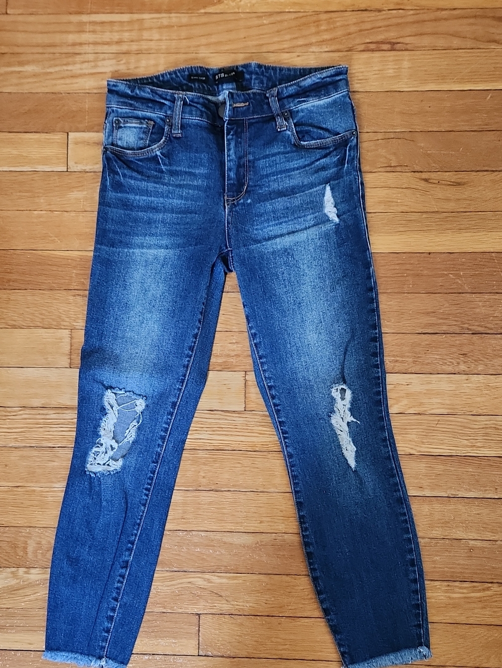 STS Blue Dark Blue Distressed Cropped Skinny Jeans